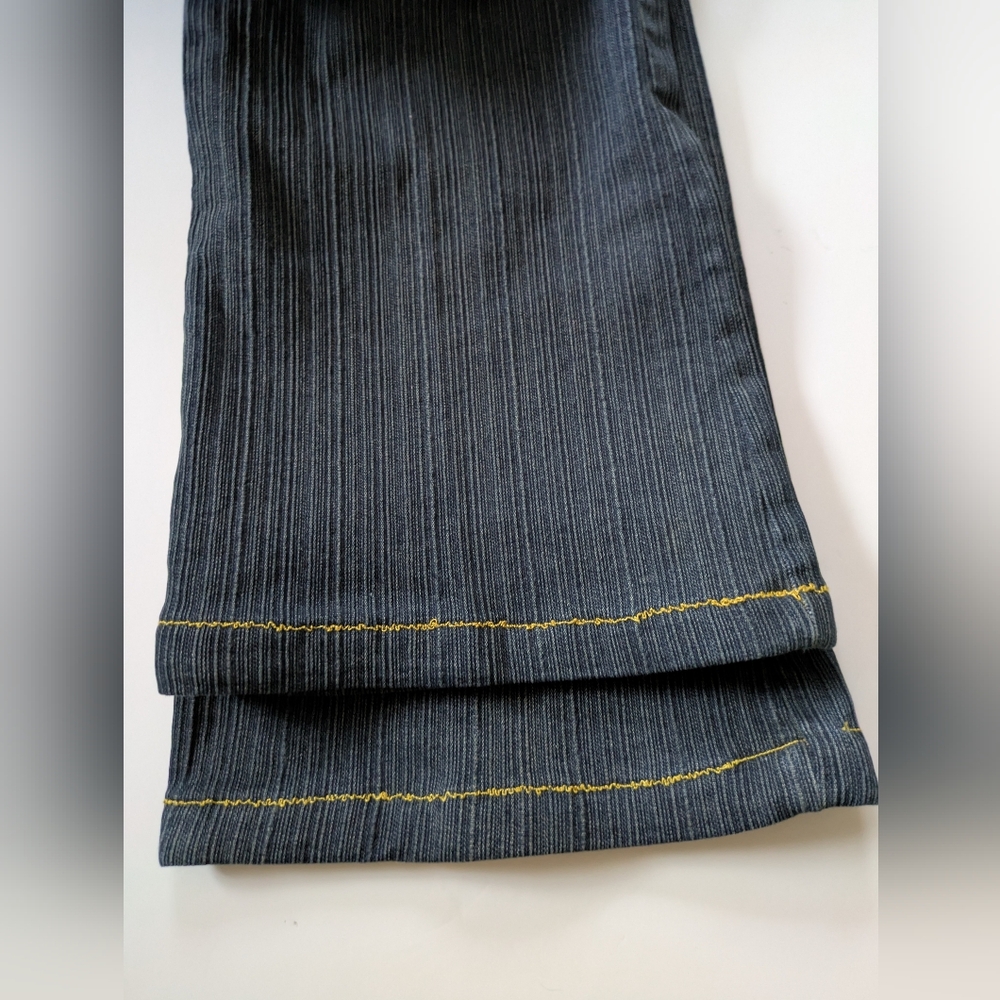 Gasoline Stretch Denim Jeans Mid-Rise Flare Pants Size 12 Bohemian Festival - Picture 11 of 15